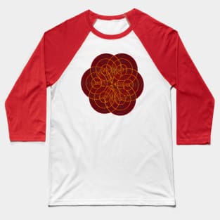 Flower Of Life Red Baseball T-Shirt